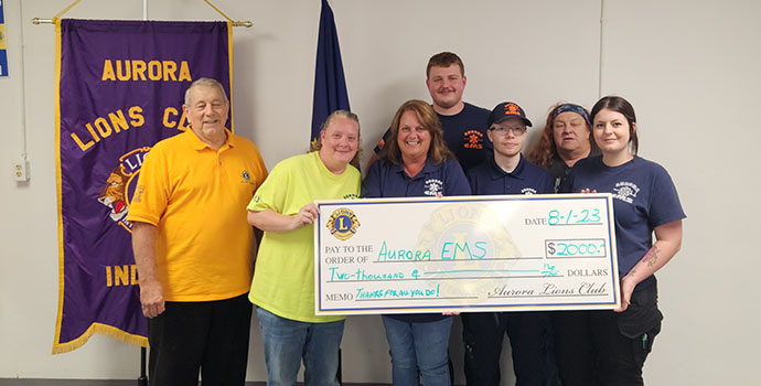 Donation to Aurora EMS for new squad unit, 2023.