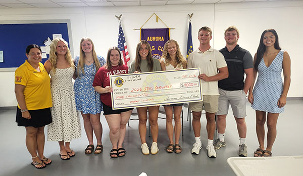 Aurora Lions Scholarship awardees for 2026.